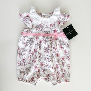 Laura Ashley Baby Pink & White Floral Romper